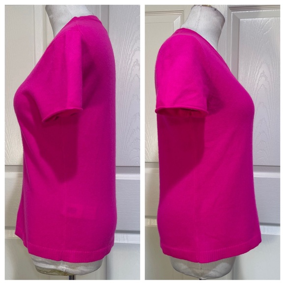 Cashmere! J. CREW NEON FUCHSIA RELAXED CASHMERE T-SHIRT - Picture 3 of 7